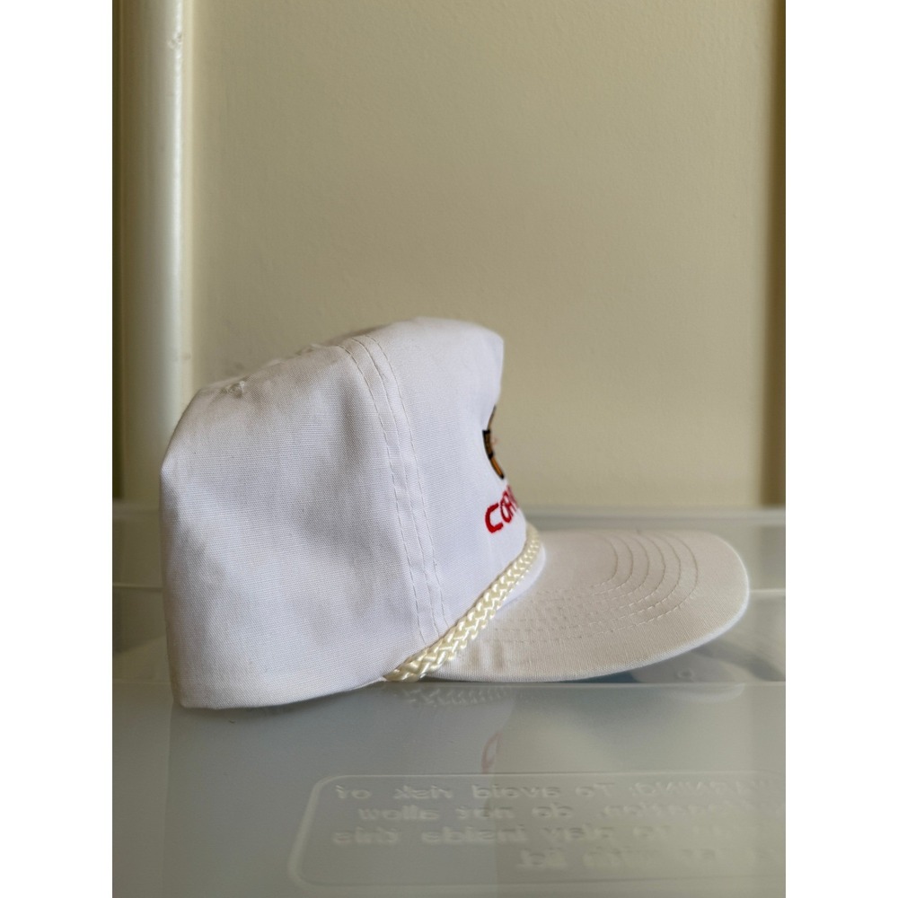 Corvette Embroidered Rope Snapback Hat White Men's One Size Fits All Race Car - Picture 4 of 8